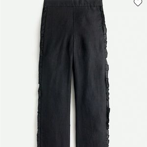 Brand new J.Crew Wide-leg ruffle pant in linen
